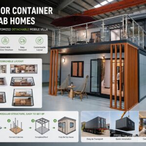 2-Floor Container Prefab Homes Customized Detachable Mobile Villa