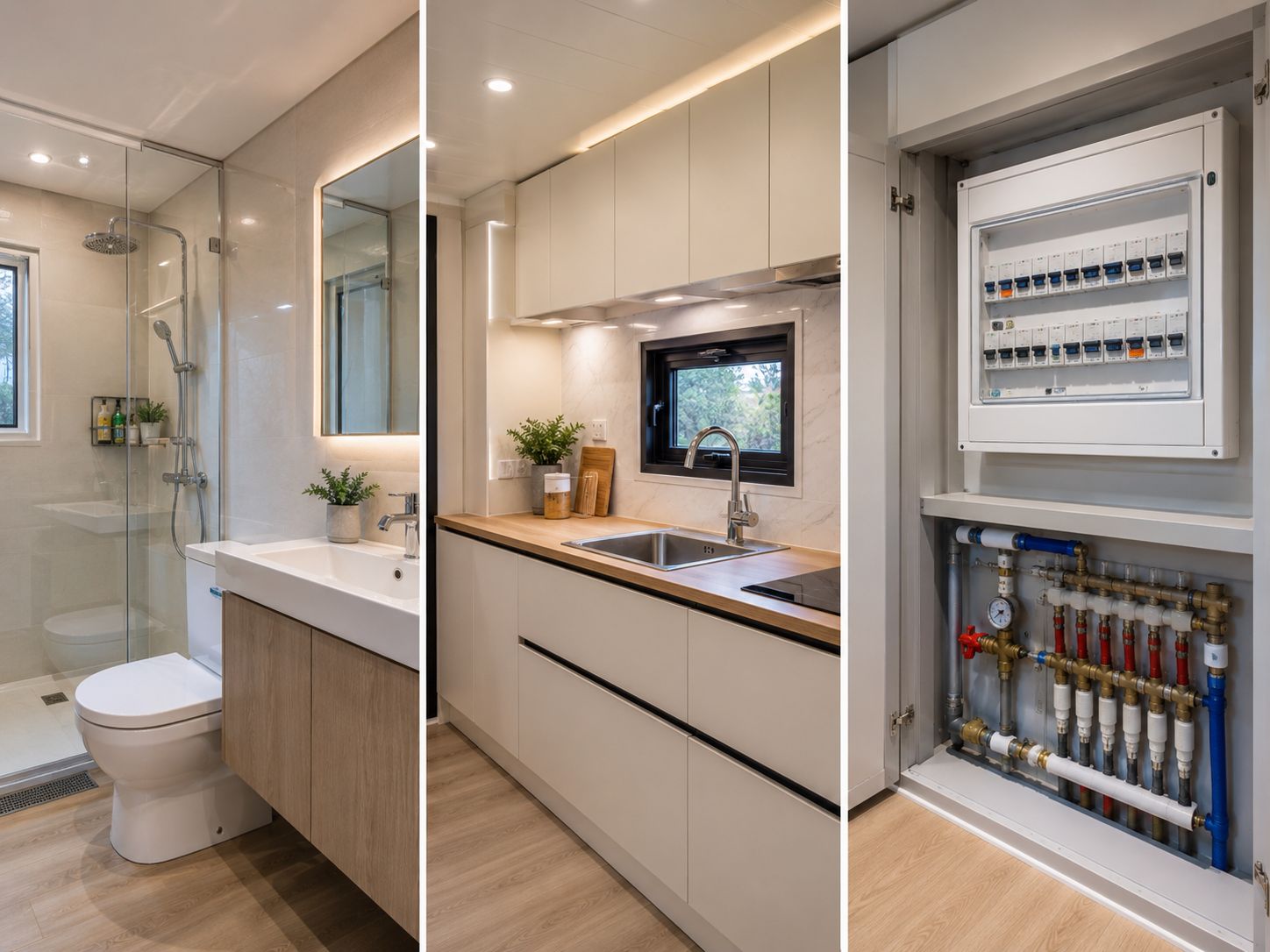 20ft container home bathroom kitchen and utility details