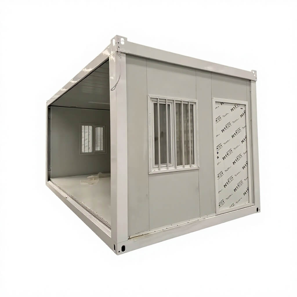 Portable modular container housing installation