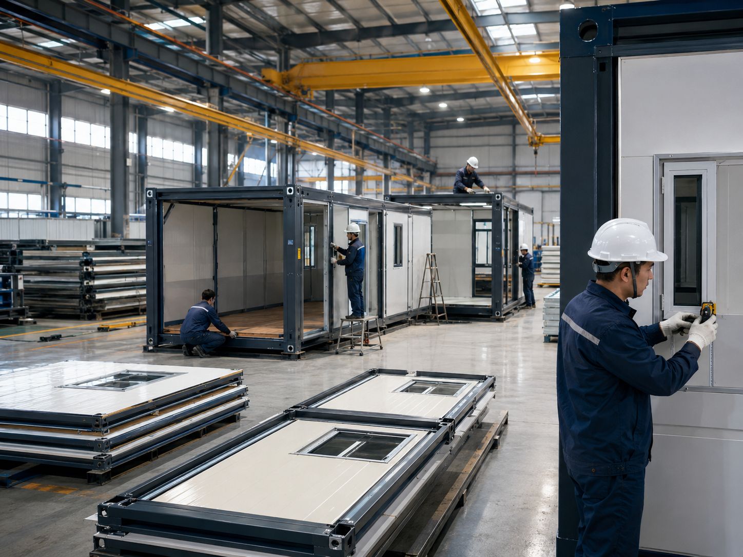 GF Container foldable container house production and inspection